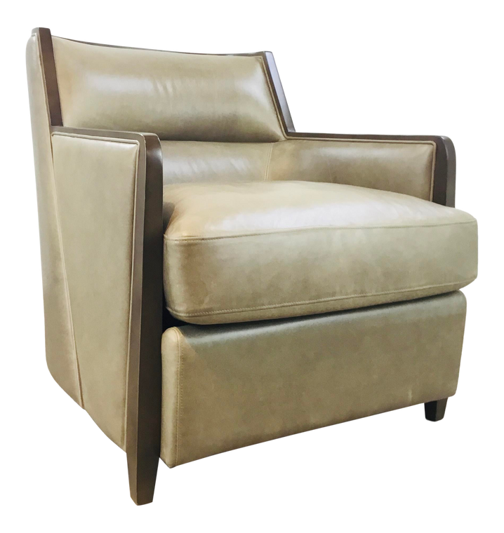 Caracole Modern Khaki Leather Manhattan Club Chair
