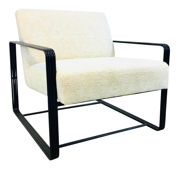 Arteriors Modern Black and Ivory Vince Lounge Chair