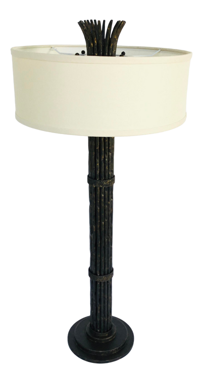 Asian Modern Bronze Wrought Iron Farleigh Table Lamp
