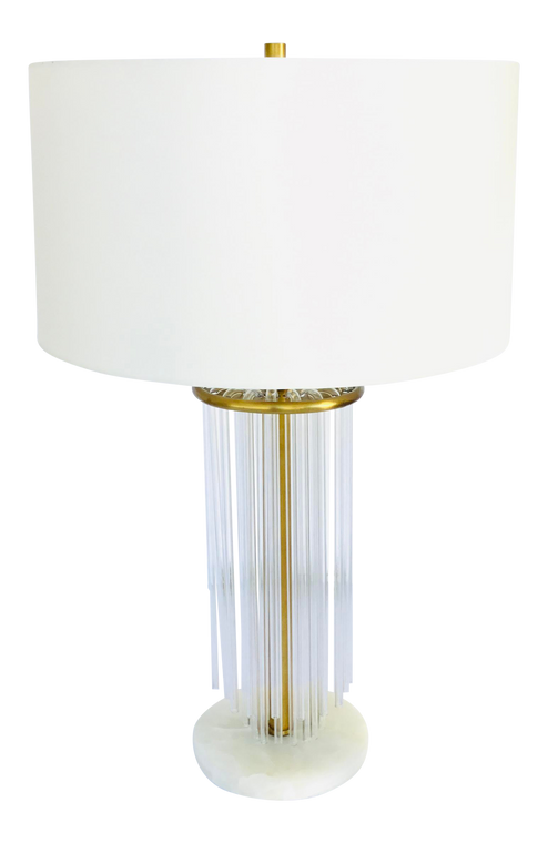 Arteriors Modern White and Brass Finished Royalton Table Lamp