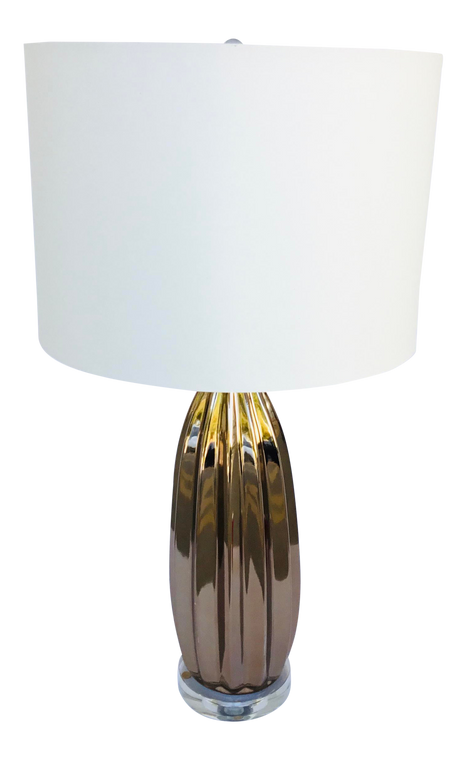 Cyan Co. Modern Bronze Glaze Ceramic Waverly Table Lamp