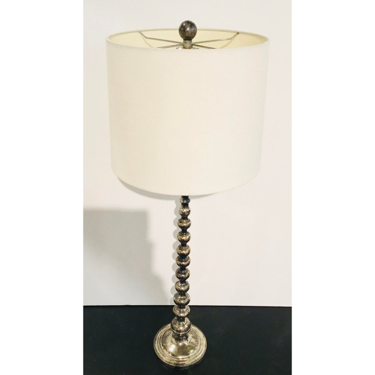 Currey & Co. Modern Aged Silver Finish Burton Table Lamp