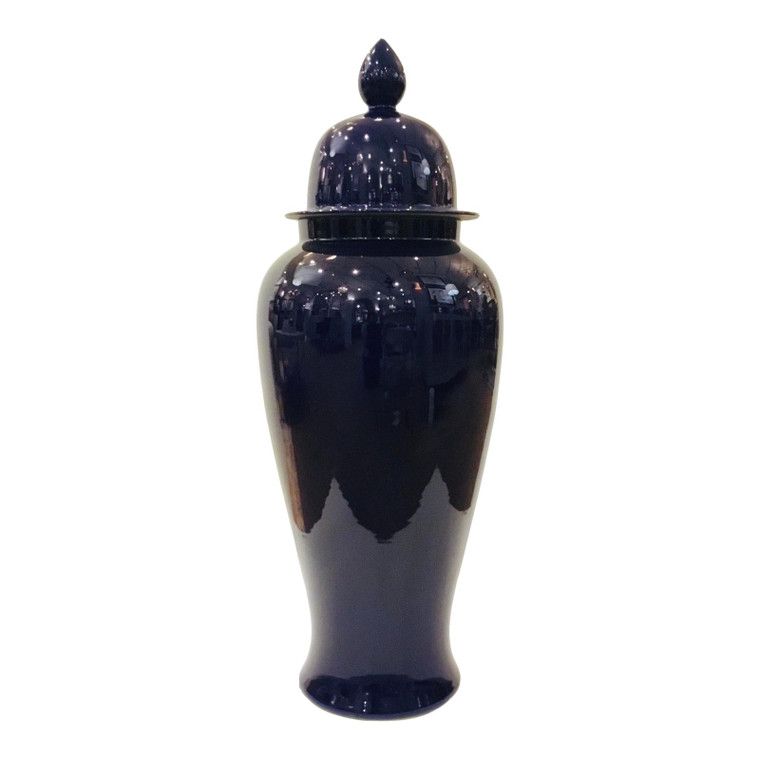 Modern Medium Blue Porcelain Ginger Jar