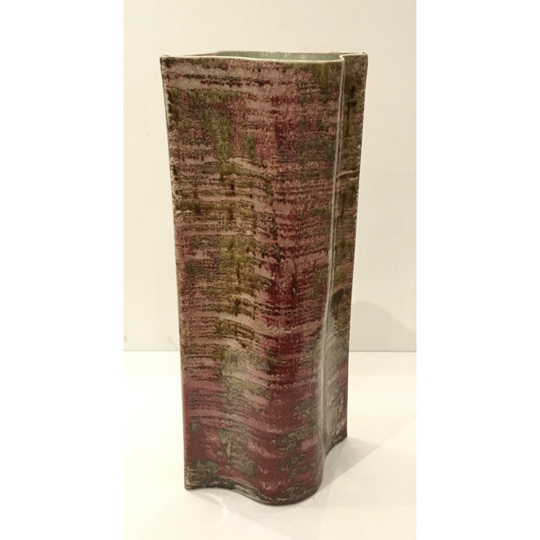 Global Views Modern Large Extruded Multi-Color Glaze Pottery Vase