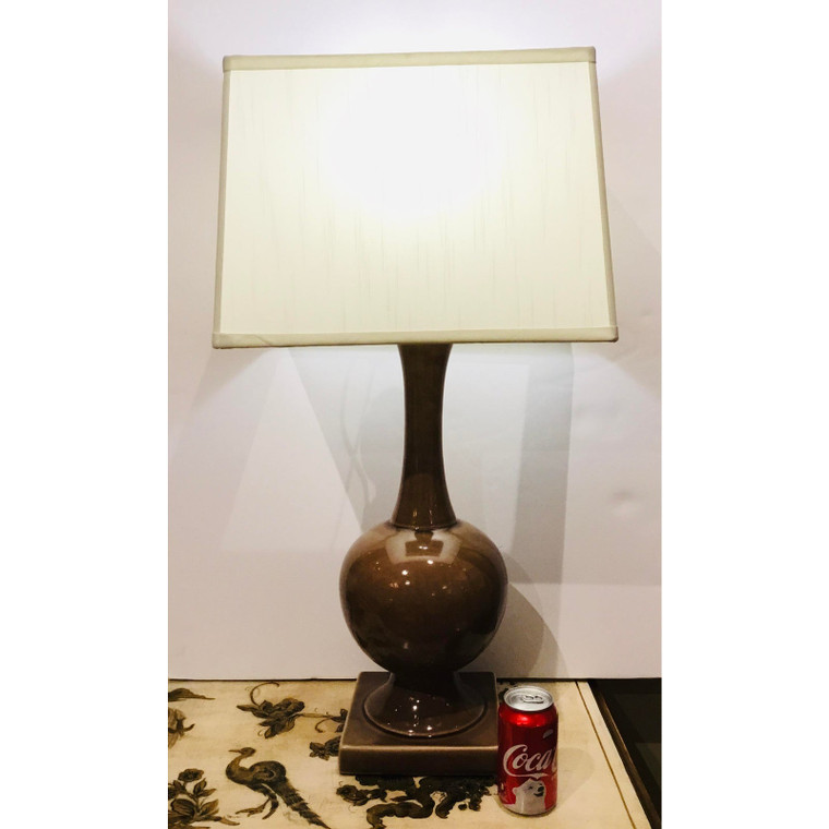 Currey & Co. Transitional Brown Glaze Ceramic Table Lamp