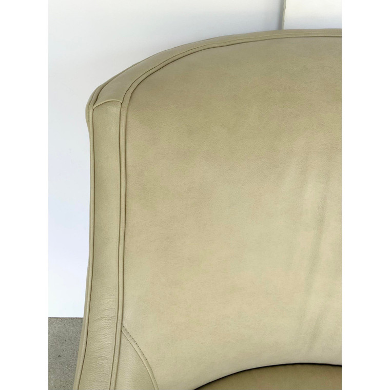 Modern Beige Leather Club Chair