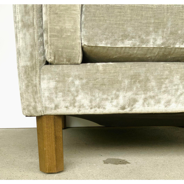 Modern Gray Crushed Velvet Club Chair