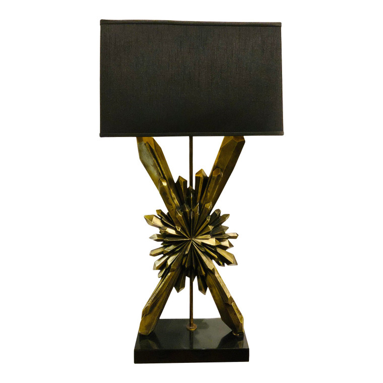 Global Views Modern Bronze Finished Faceted Starburst Table Lamp