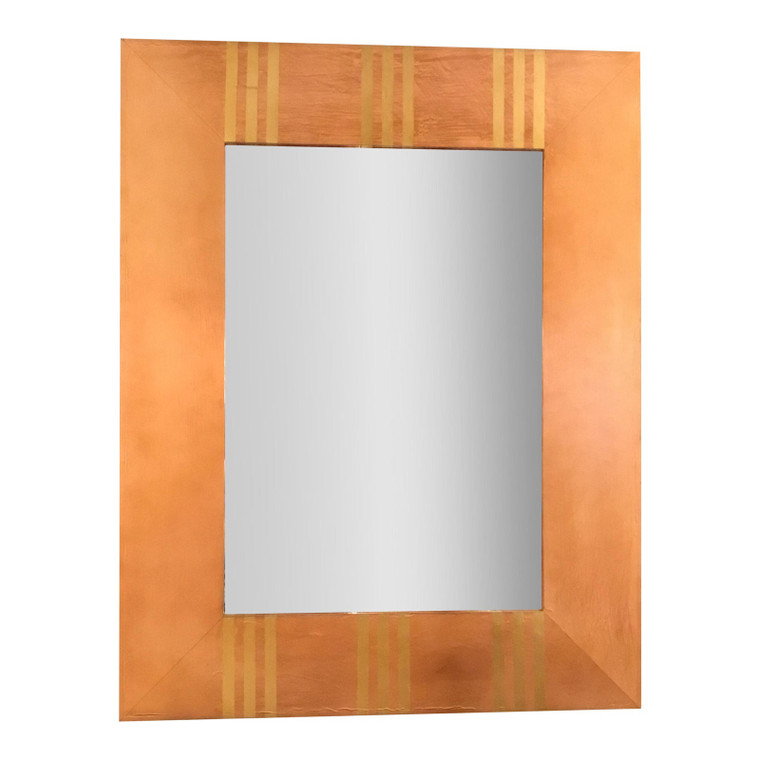 Modern Copper Rectangular Beveled Wall Mirror