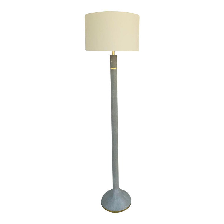 Made Goods Modern Gray Faux Shagreen Ansie Floor Lamp