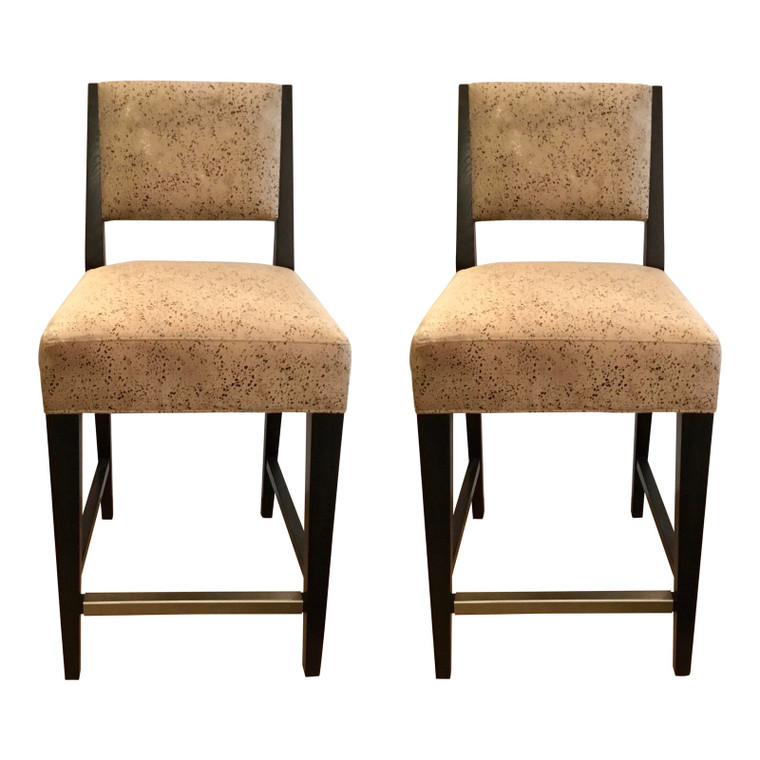 Caracole Modern Beige Pebble Counter Stools Pair