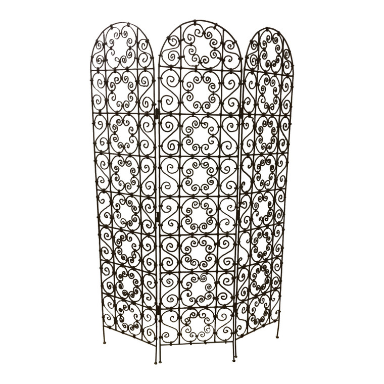 Vintage Transitional Hand Forged Iron Screen/Room Divider