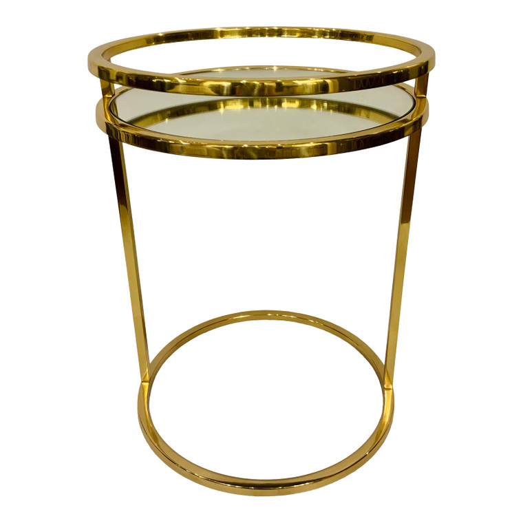 Global Views Modern Brass Finished Ring Side Table