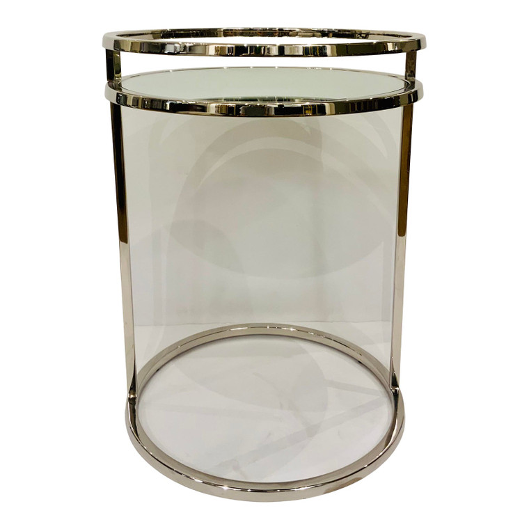 Global Views Modern Polished Nickel Ring Side Table
