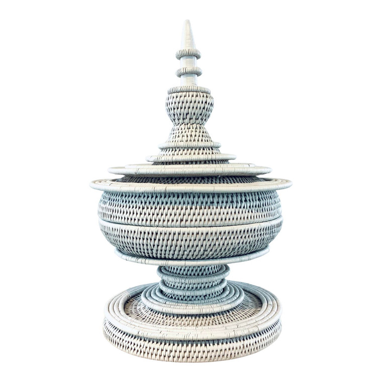 Made Goods Modern White Rattan Robin Object