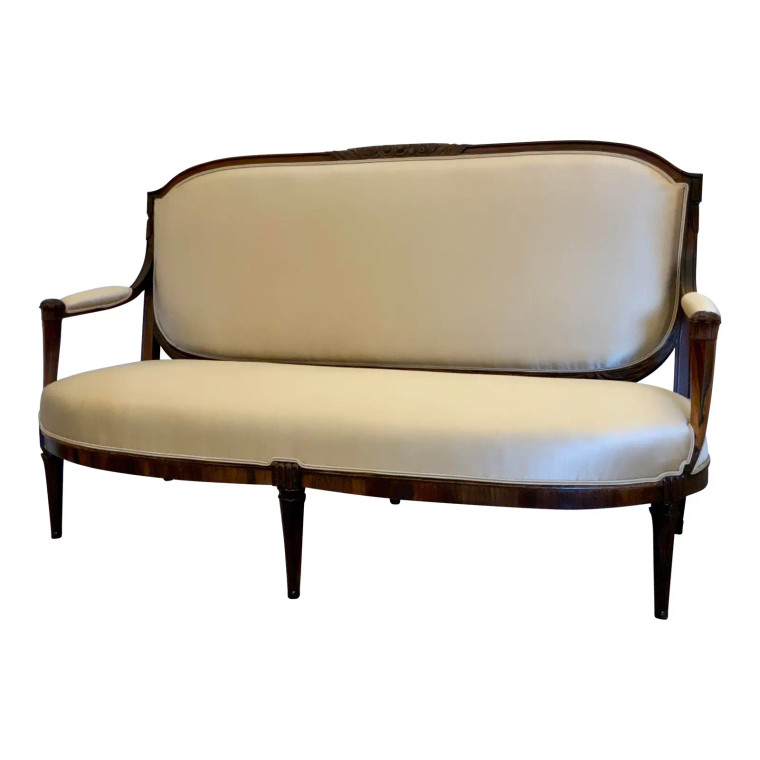 Antique French Art Deco Rosewood Sofa