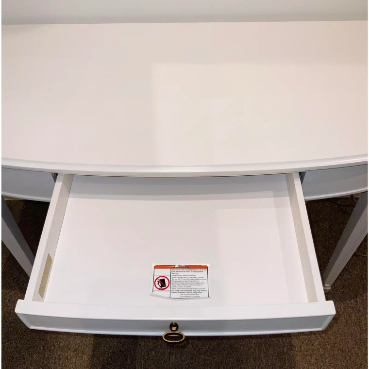 Currey & Co. Modern White Lacquered Wood Chelsea Writing Desk