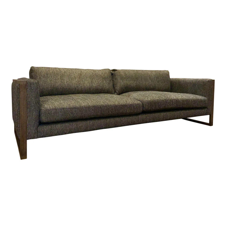 Mid-Century Modern Style Charcoal Tweed Sofa