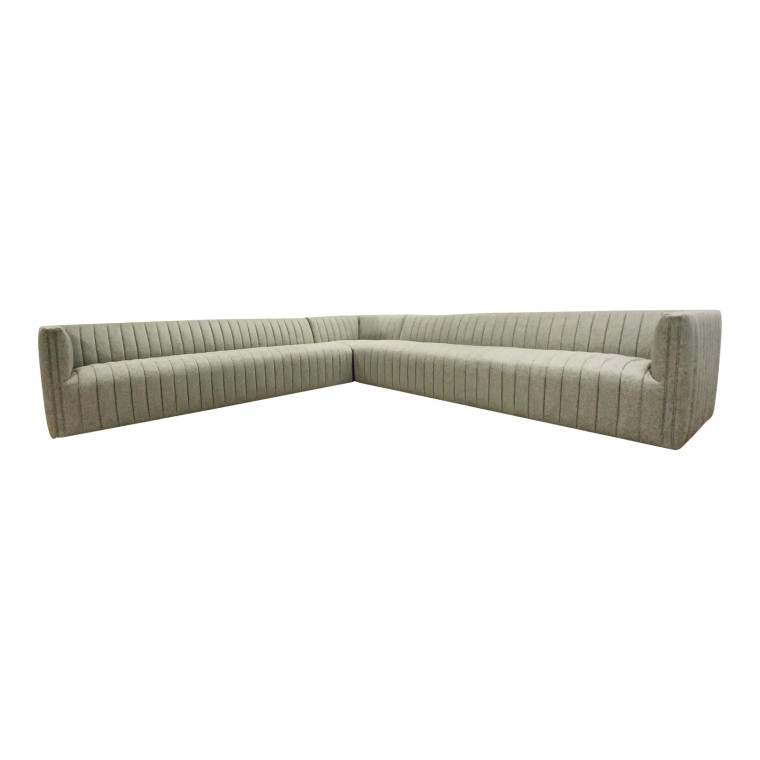 Modern Channeled Gray Gray Sectional Sofa