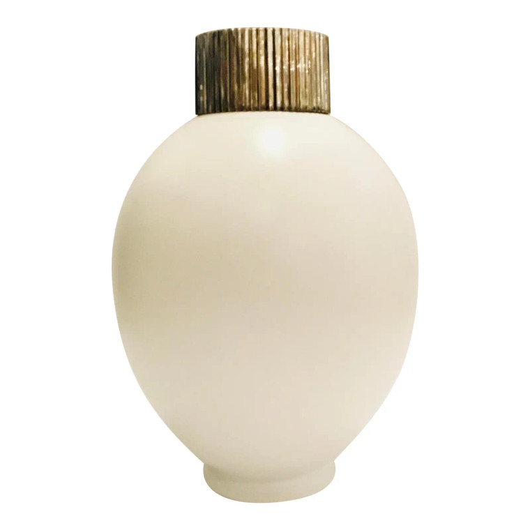 Global Views Modern Small White Blanc De Chine Jar