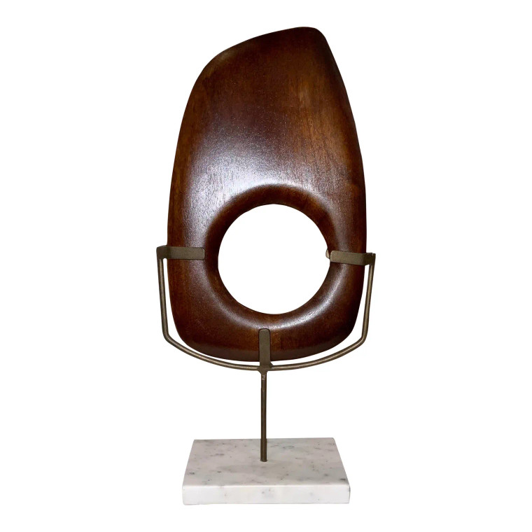 Jamie Young Mid-Century Modern Style Mahogany Finished Wood Veronica Sculpture