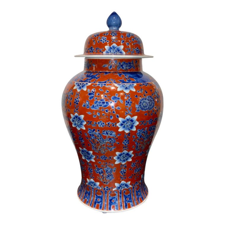 Bungalow 5 Transitional Blue and Cinnabar Samantha Temple Jar