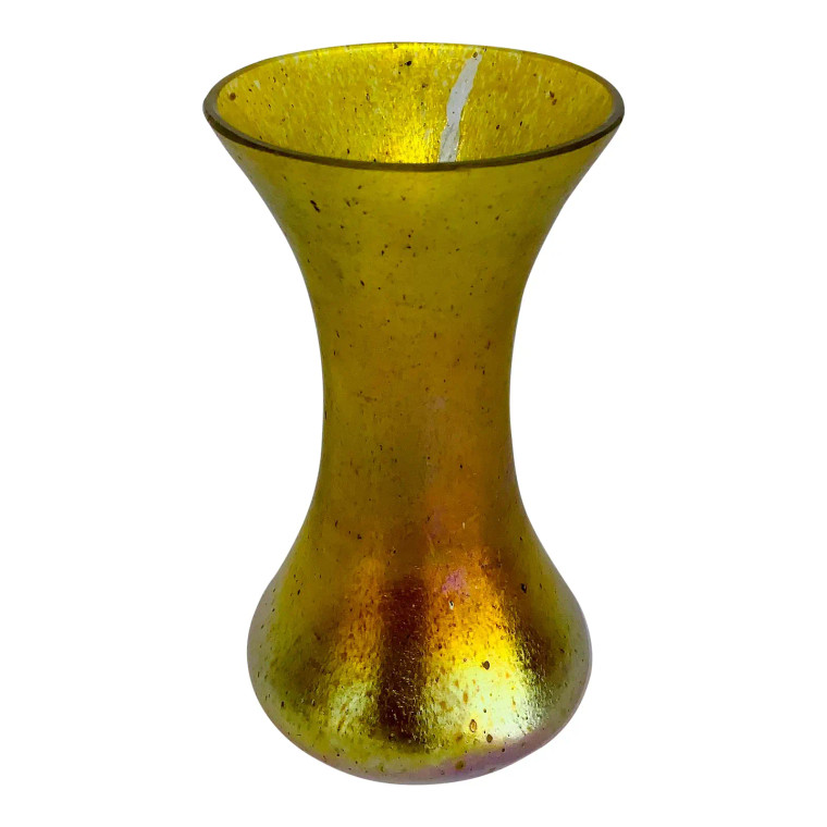 Vintage 1920’s Gold Iridescent Art Glass Vase