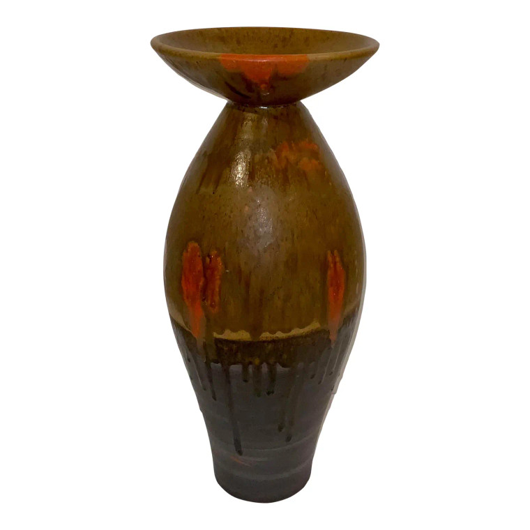 Global Views Organic Modern Medium Flare Top Melon Vase
