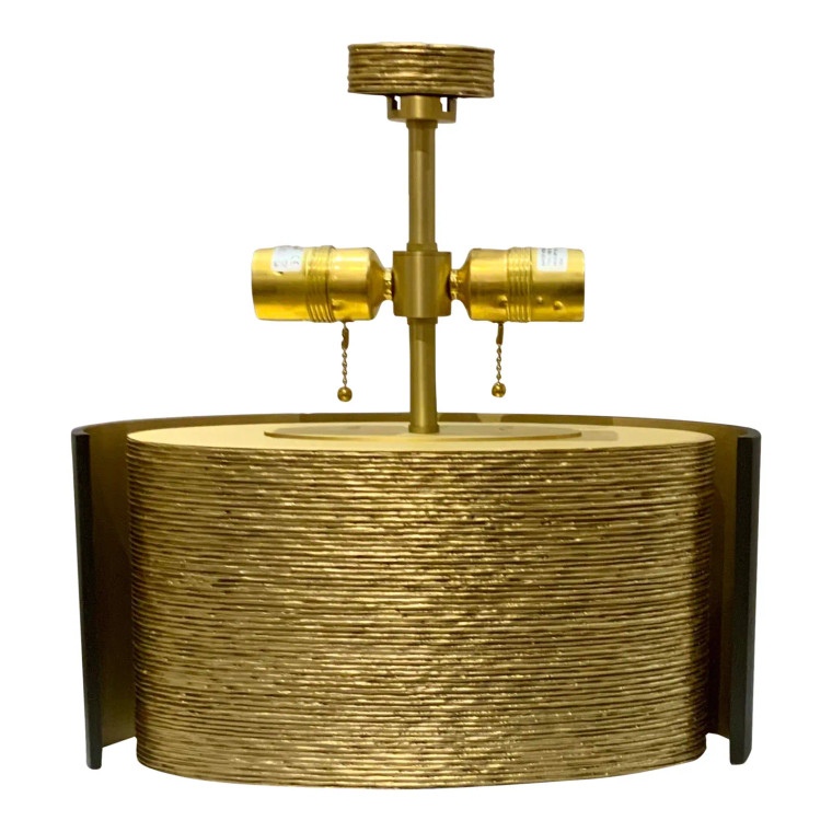Thomas Pheasant for Baker Textured Brass Cloak Table Lamp
