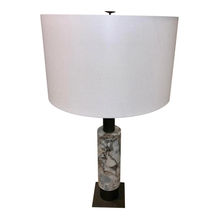 Modern Marble and Bronze Table Lamp