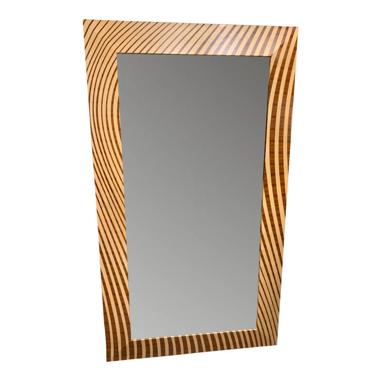 Theodore Alexander Modern Wood Inlay Full Length Mirror