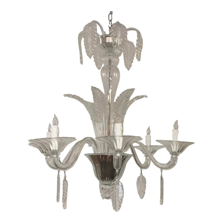 Murano Clear Glass Venetian Chandelier