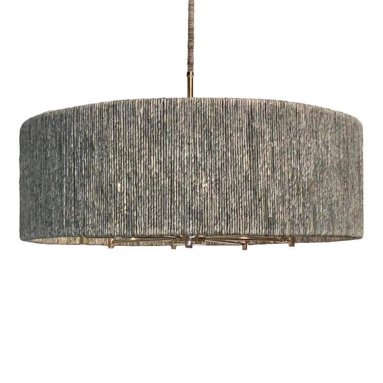 Organic Modern Gray Rope Circular Chandelier