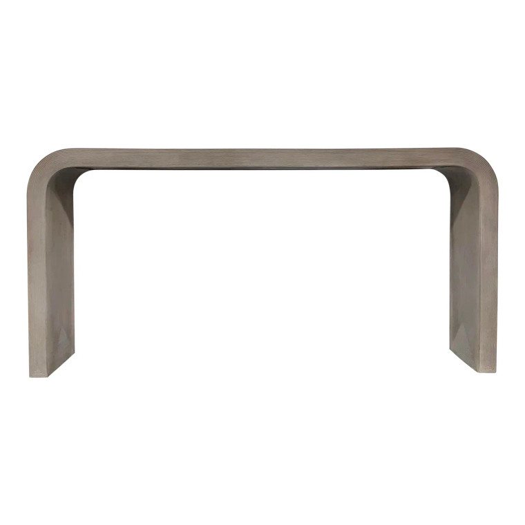 Organic Modern Beige Finished Waterfall Console Table