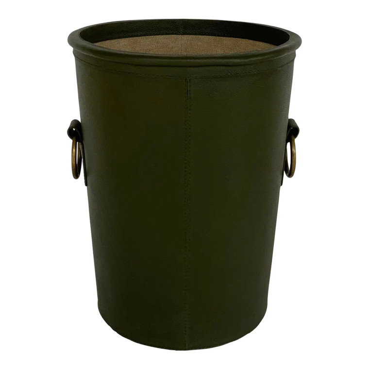 Modern Green Leather Basket