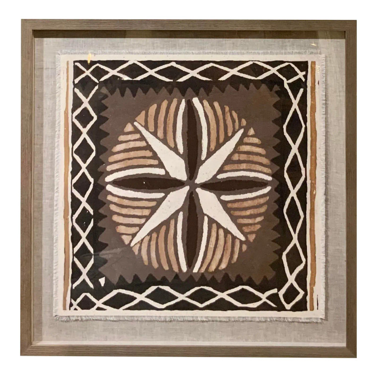 Black and Brown Tribal Giclee on Canvas Shadowbox “Mohea”