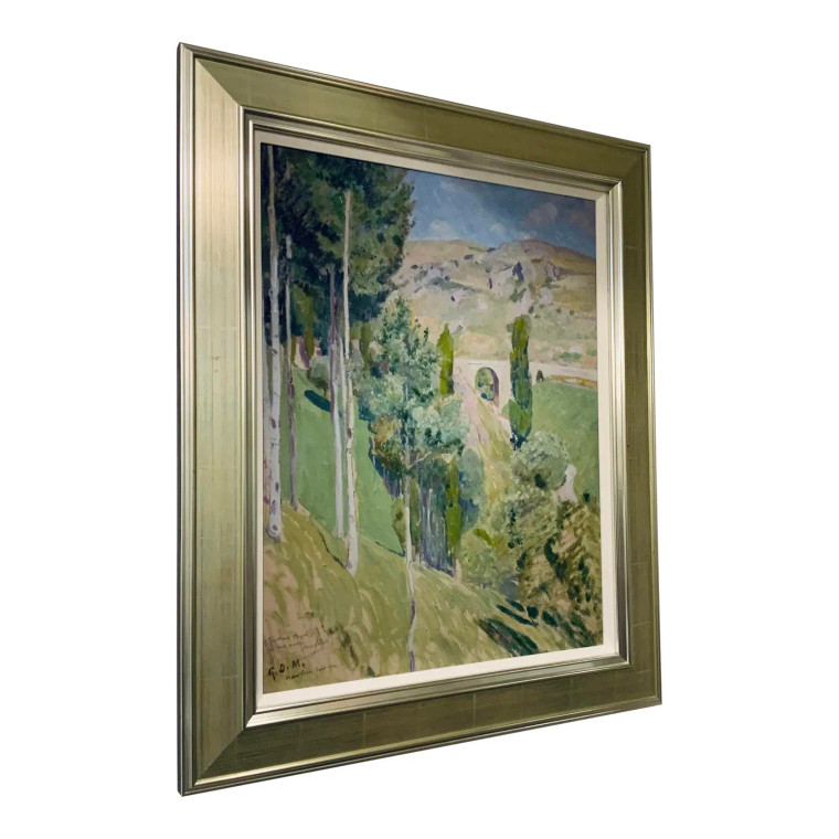 Plein Air Style Framed Landscape Painting By: Arroyo