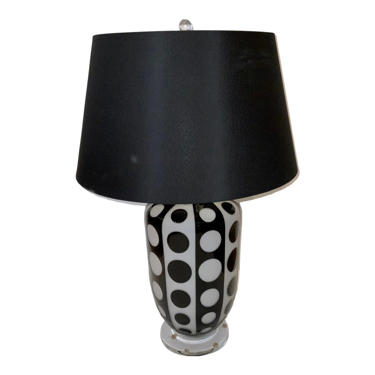 Currey & Co. Mid-Century Modern Inspired Black and White Geometric Cicero Table Lamp