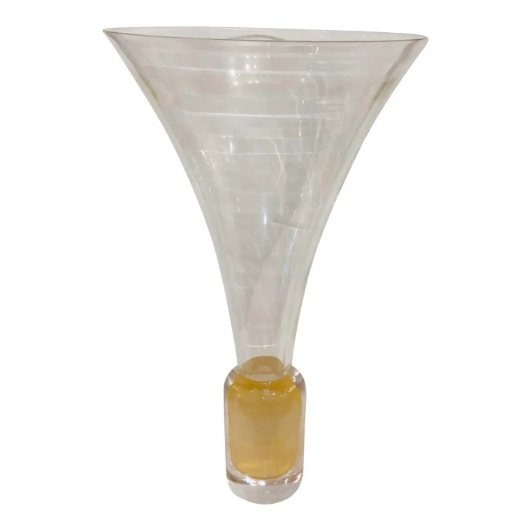 Global Views Modern Golden Glass Trumpet Vase
