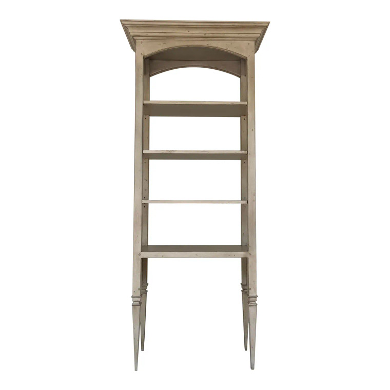 Hickory White Organic Modern Light Taupe Wood Axel Etagere
