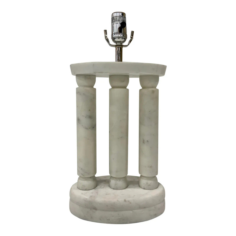 Classical Style Carrara Marble Columns Table Lamp