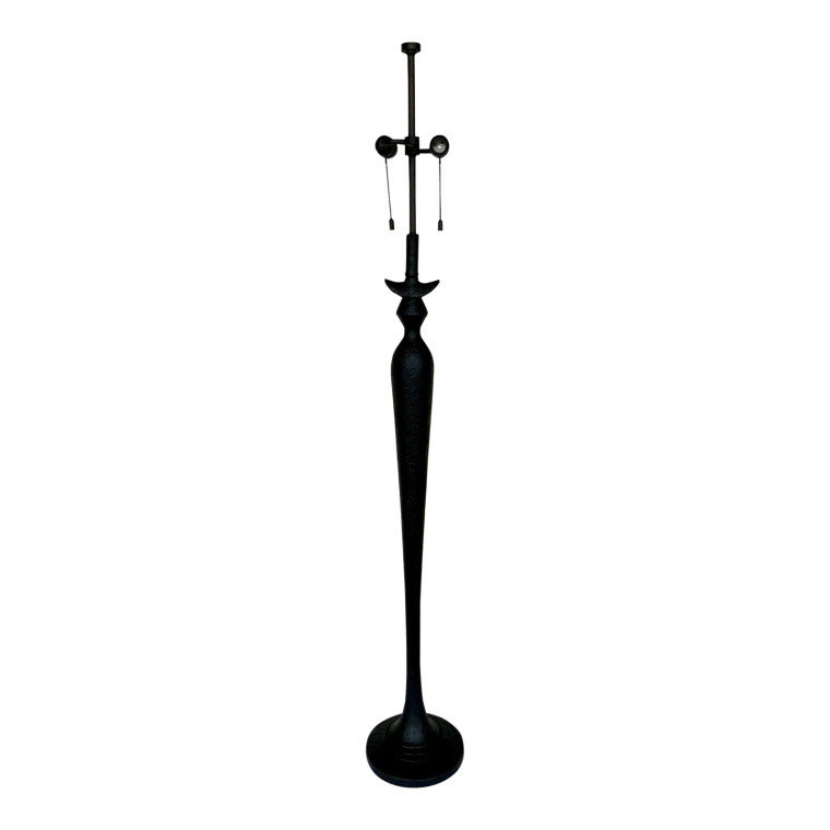 Baker Modern Black Faux Plaster Firenze Floor Lamp