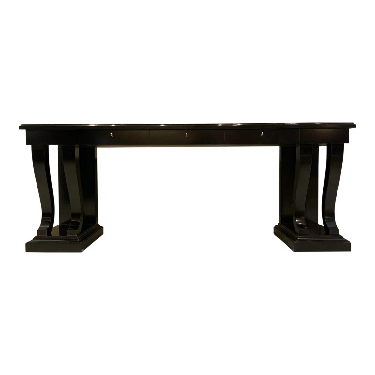 Ralph Lauren Modern Black Lacquer Basalt Console Table