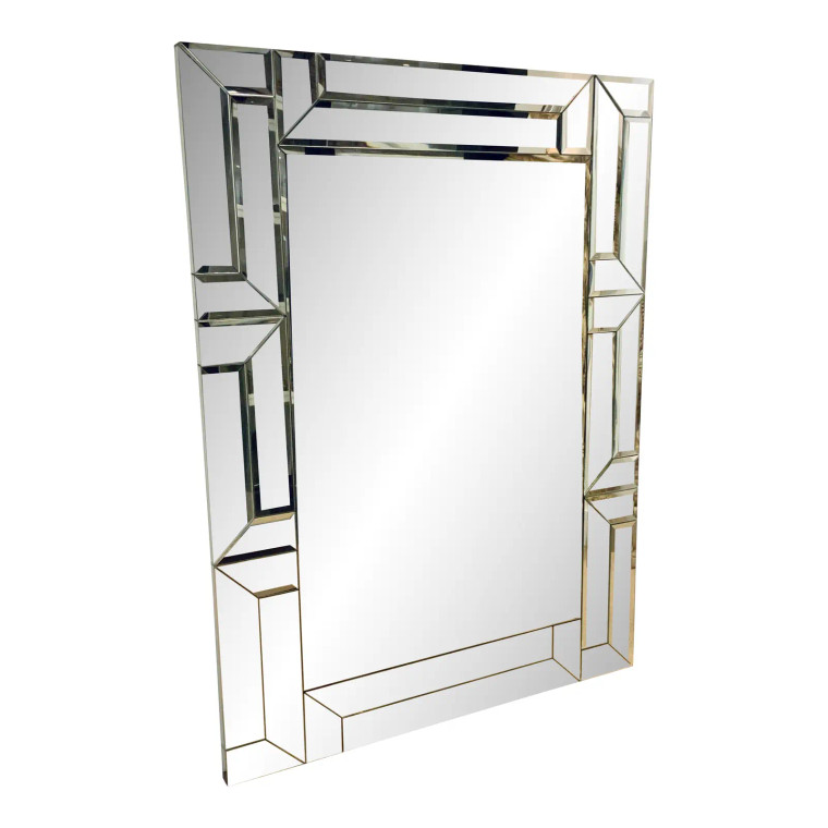 Christopher Guy Contemporary Geometric Venetian Puzzle Wall Mirror