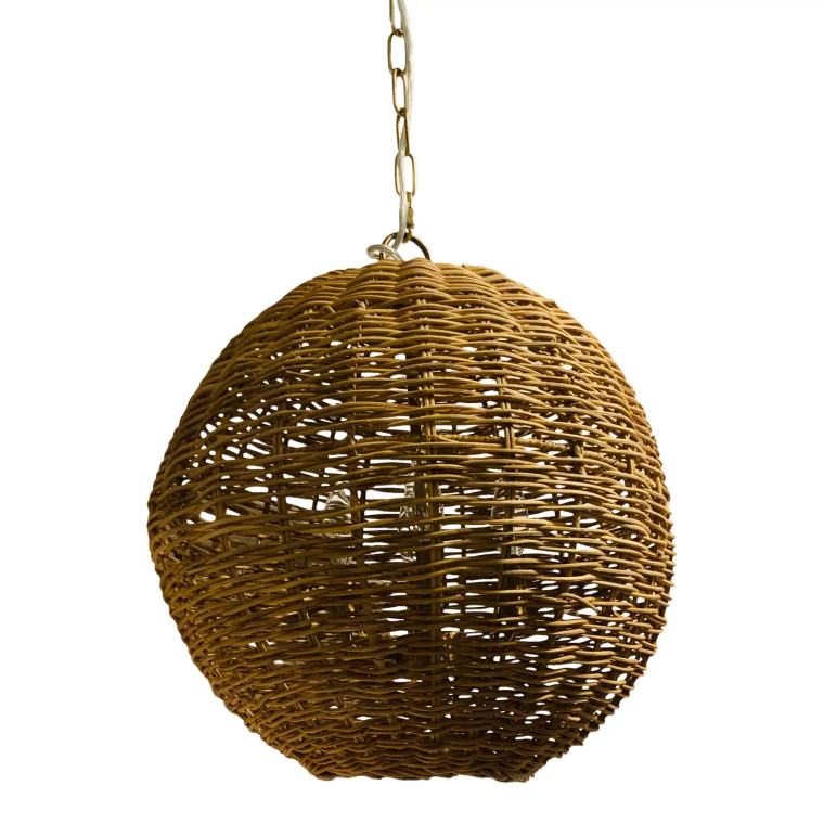 Morels Away Organic Modern Rattan Oakley Pendant Light