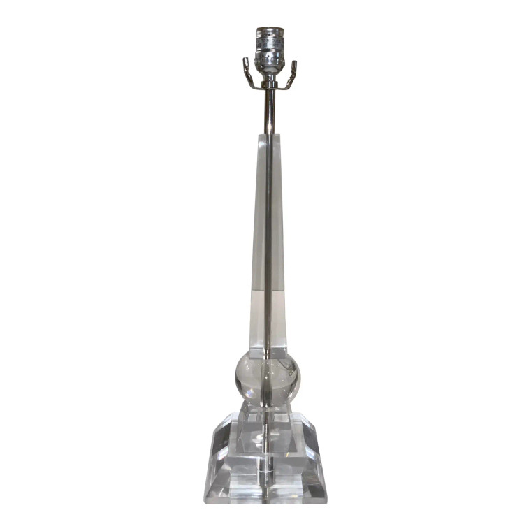 Mod Lucite Obelisk Table Lamp