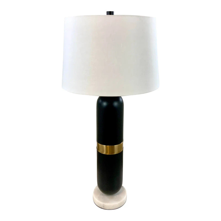 Modern Black and Brass Finished Capsule Table Lamp