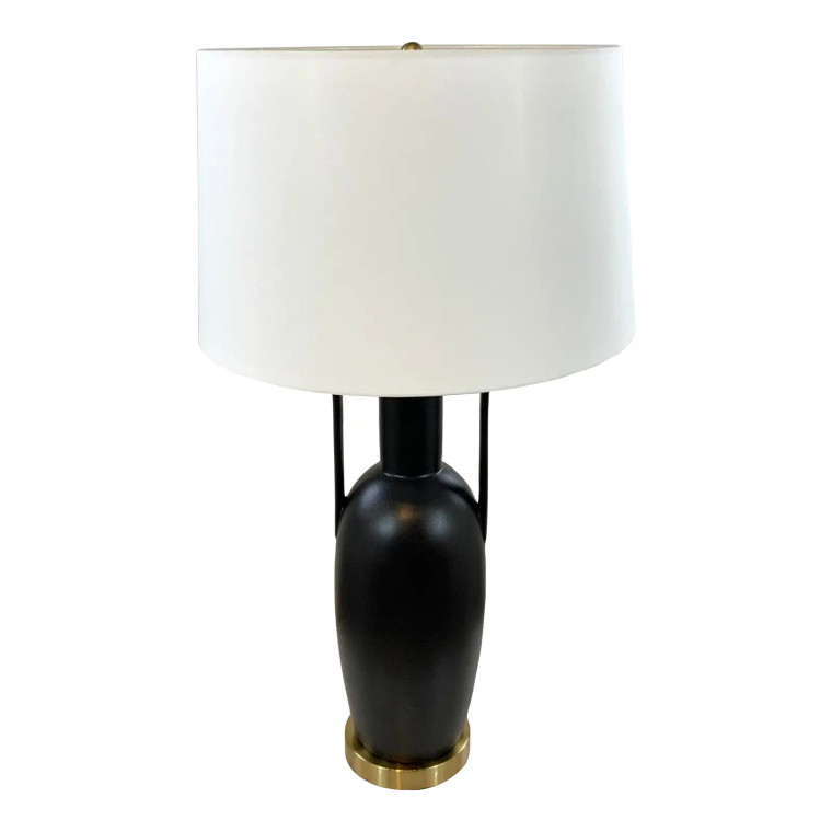 Modern Matte Black Amphora Style Table Lamp