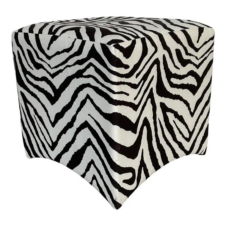 Modern Black and White Zebra Ottoman