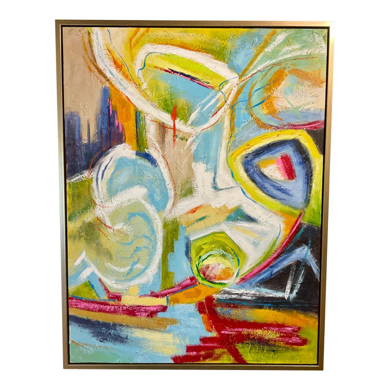 Abstract Modern Multi-Color Neon Original Painting